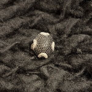 Black and Silver Pave CZ ring size 6.5.